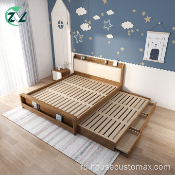 Складная деревянная кровать для спальни с двумя кроватями Деревянная кровать